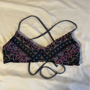 Athletic style tie up bikini top